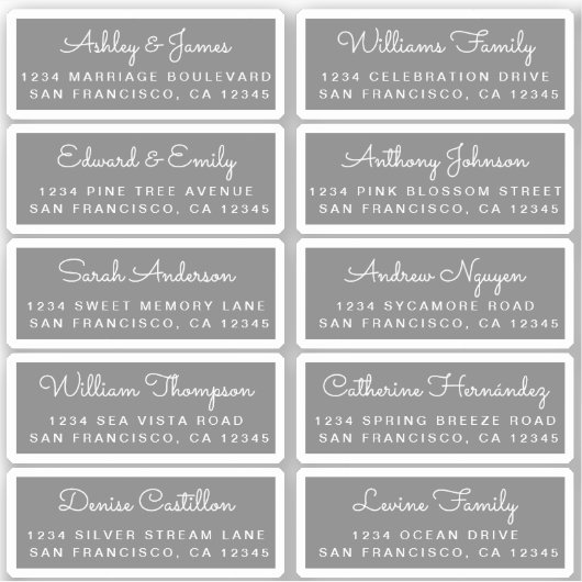 Carte postale Mariage  Étiquette de adresse invité (Devant)
