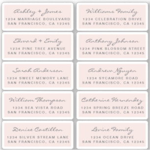 Carte postale Mariage Étiquette de adresse invité