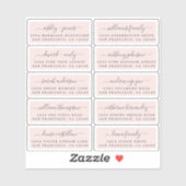 Carte postale Mariage  Étiquette de adresse invité (Feuille)