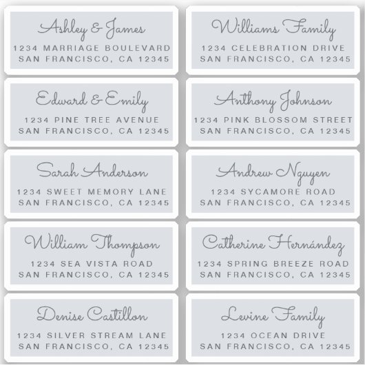 Carte postale Mariage  Étiquette de adresse invité (Devant)