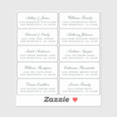 Carte postale Mariage  Étiquette de adresse invité (Feuille)