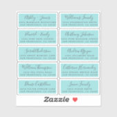 Carte postale Mariage  Étiquette de adresse invité (Feuille)