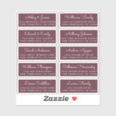 Carte postale Mariage  Étiquette de adresse invité (Feuille)