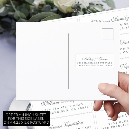 Carte postale Mariage  Étiquette de adresse invité