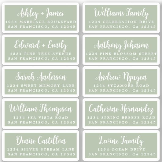 Carte postale Mariage  Étiquette de adresse invité (Devant)