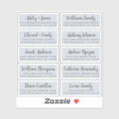 Carte postale Mariage Étiquette de adresse invité (Feuille)