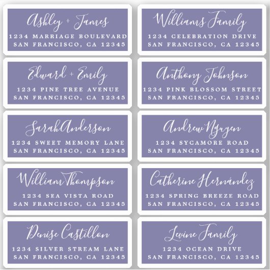 Carte postale Mariage  Étiquette de adresse invité (Devant)