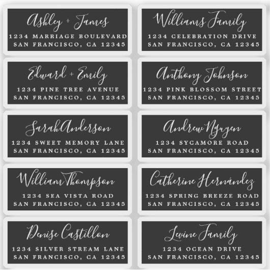 Carte postale Mariage  Étiquette de adresse invité (Devant)