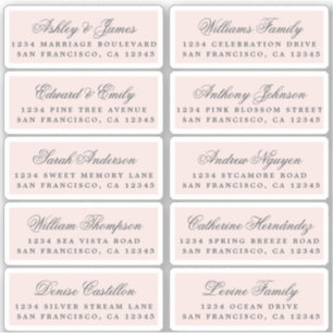 Carte postale Mariage Étiquette de adresse invité