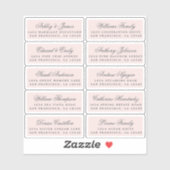Carte postale Mariage  Étiquette de adresse invité (Feuille)