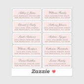 Carte postale Mariage Étiquette de adresse invité (Feuille)