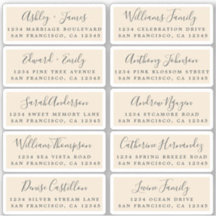 Carte postale Mariage Étiquette de adresse invité