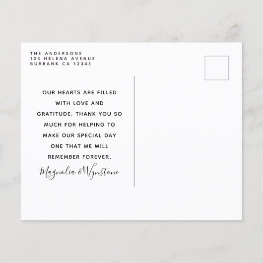 Carte postale Mariage Eucalyptus (Dos)