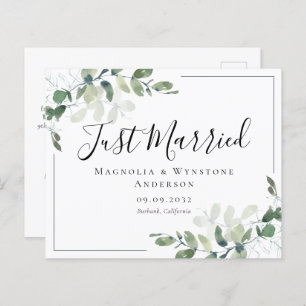 Carte postale Mariage Eucalyptus BUDGET
