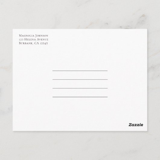 Carte Postale Mariage Eucalyptus Enregistrer La Date (Dos)