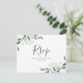 Carte Postale Mariage Eucalyptus RSVP (Debout devant)