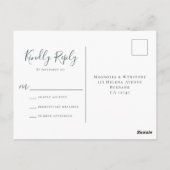 Carte Postale Mariage Eucalyptus RSVP (Dos)