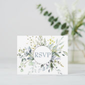 Carte Postale Mariage Eucalyptus Verdure RSVP avec choix de repa (Debout devant)