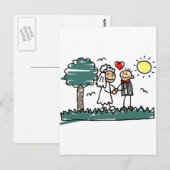 Carte Postale Mariage extérieur extérieur Nature Mariage vert (Devant / Derrière)