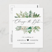 Carte Postale Mariage Faire-part reportée Modifier la date (Devant / Derrière)