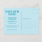 Carte Postale Mariage fait au ciel de bleu cyan Enregistrez la d (Dos)