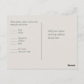 Carte Postale Mariage feuille de bronze rouillé RSVP (Dos)