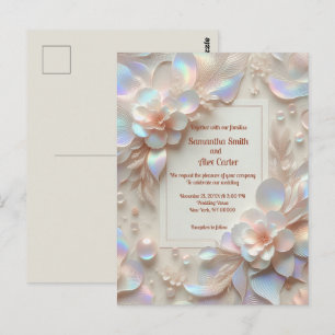 Carte Postale Mariage Fleur de Rose Romantique