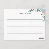 Carte Postale Mariage fleur sauvage, Boho Floral Recette Card (Dos)