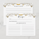 Carte Postale Mariage fleur sauvage, Boho Floral Recette Card (Devant / Derrière)
