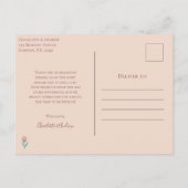 Carte Postale Mariage Fleur sauvage Boho Merci (Dos)