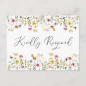 Carte Postale Mariage Fleur sauvage d'aquarelle choix de l'arbre (Devant)