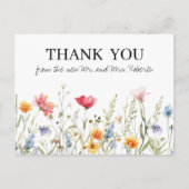 Carte postale Mariage fleur sauvage Merci (Devant)