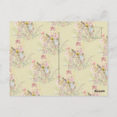 Carte Postale Mariage fleuri fleur sauvage simple or (Dos)