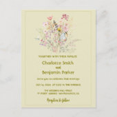 Carte Postale Mariage fleuri fleur sauvage simple or (Devant)