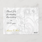 Carte Postale mariage fleuri gris et jaune (Dos)