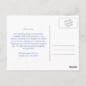 Carte postale Mariage Fleurs bleues (Dos)