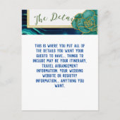 Carte Postale Mariage Floral Agate Bleu Sarcelle (Devant)