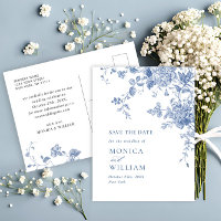 Mariage Floral Bleu Dusty victorien Enregistrer la