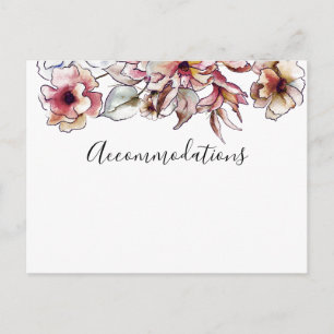 Carte Postale Mariage floral de Bourgogne et bleu