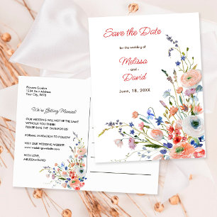 Carte Postale Mariage Floral Élégant