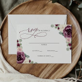 Carte Postale Mariage floral en Plum botanique RSVP
