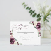 Carte Postale Mariage floral en Plum botanique RSVP (Debout devant)