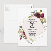 Carte Postale Mariage floral géométrique (Devant / Derrière)