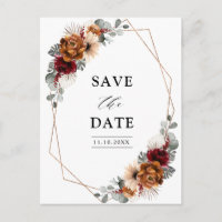 Mariage Floral Géométrique Terracotta Sage Bourgog