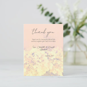 Carte Postale Mariage Floral Hortensia Romantique Abricot