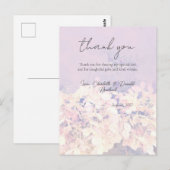 Carte Postale Mariage Floral Hydrangea Romantique Rose (Devant / Derrière)