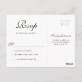 Carte Postale Mariage floral Magnolia RSVP (Dos)