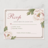 Carte Postale Mariage floral moderne Retro Peony Blush Peony RSV (Devant)