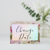 Carte Postale Mariage floral Modifier la date Enregistrer la dat (Debout devant)