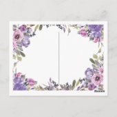 Carte Postale Mariage floral pourpre Inviter (Dos)